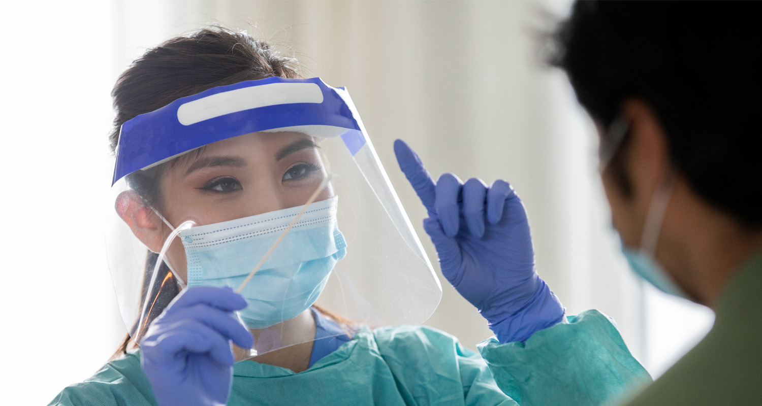 Nurse talking to patient